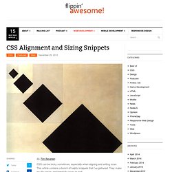CSS Alignment and Sizing Snippets