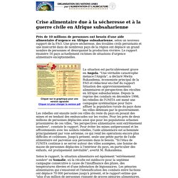 Crise alimentaire due à la sécheresse et à la guerre civile en Afrique subsaharienne