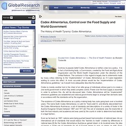Codex Alimentarius, Control over the Food Supply and World Government