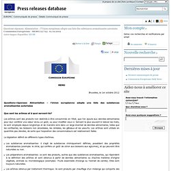 COMMUNIQUES DE PRESSE - Communiqué de presse - Questions-réponses: Alimentation – l’Union européenne adopte une liste des substances aromatisantes autorisées