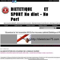 ALIMENTATION EN COURSE DE LONGUE DUREE