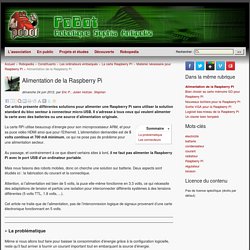 Alimentation de la Raspberry Pi