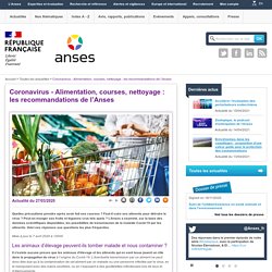 Coronavirus - Alimentation, courses, nettoyage : les recommandations de l’Anses