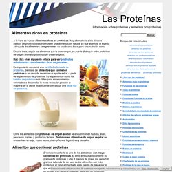 Dieta de alimentos con proteínas