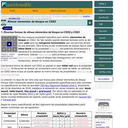 Alinear elementos de bloque en CSS3