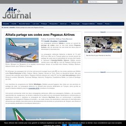 Avions - Alitalia partage ses codes avec Pegasus Airlines