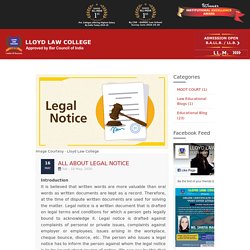 All about Legal Notice