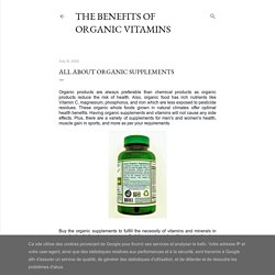 All about Organic Supplements