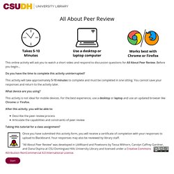 All About Peer Review (CSUDH)