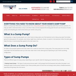EVERYTHING YOU NEED TO KNOW ABOUT YOUR HOME’S SUMP PUMP