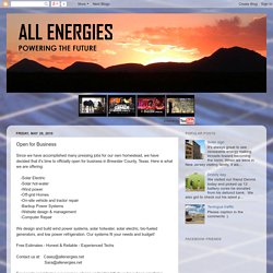 All Energies: Open for Business