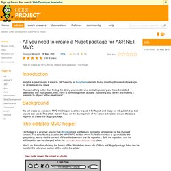 All you need to create a Nuget package for ASP.NET MVC
