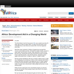 Africa: Development Aid in a Changing World