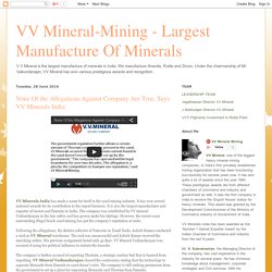 None Of the Allegations Against Company Are True, Says VV Minerals India
