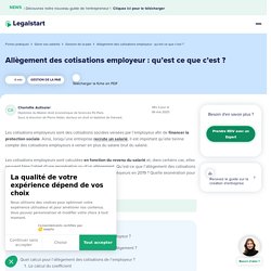 Allègement des cotisations employeur : qu’est ce que c’est?