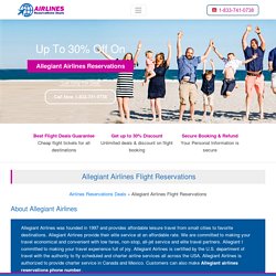 Allegiant Airlines Reservations 1-833-741-0738 Allegiant Air Deals, 35% Off