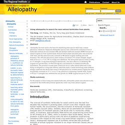 Using allelopathy to search for new natural herbicides from plants