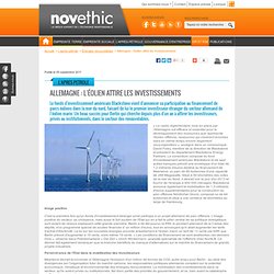 Allemagne : l'éolien attire les investissements - Climat - investissement socialement responsable