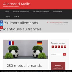 250 mots allemands identiques au français - Allemand Malin
