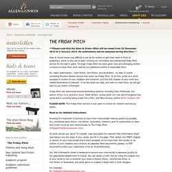 Allen & Unwin - The Friday Pitch