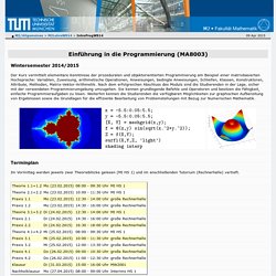 Lehrstuhl Numerische Mathematik - M2/Allgemeines - IntroProgWS14