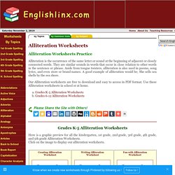 Alliteration Worksheets