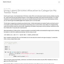 Using Latent Dirichlet Allocation to Categorize My Twitter Feed