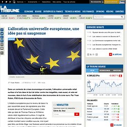 27/08 L'allocation universelle européenne, une idée pas si saugrenue