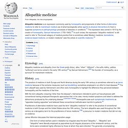 Allopathic medicine