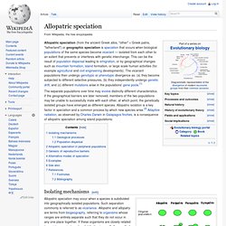 Allopatric speciation