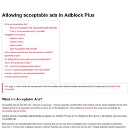 Autoriser les publicités acceptables dans Adblock Plus
