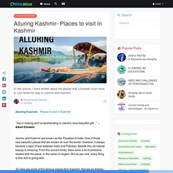 Alluring Kashmir- Places to visit in Kashmir