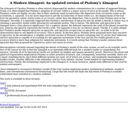 A Modern Almagest: An updated version of Ptolemy's Almagest