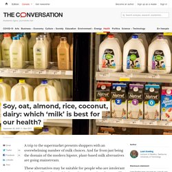 Soy, Oat, Almond, Rice, Coconut, Dairy: Which ‘Milk’ Is Best for Our Health?