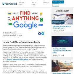 How to Find (Almost) Anything on Google - NetCredit