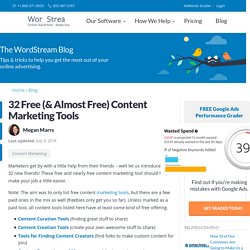 32 Free (& Almost Free) Content Marketing Tools