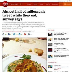 Almost half of millennials tweet while they eat, survey says