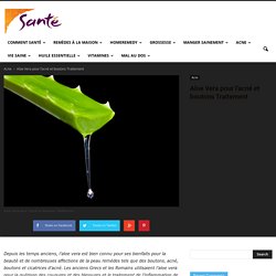 Aloe Vera pour l'acné et boutons Traitement - Sante All in One