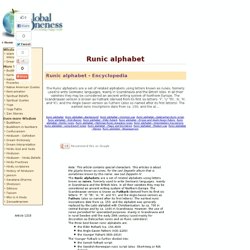 Runic alphabet: Encyclopedia - Runic alphabet