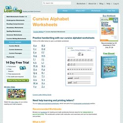 Free Cursive Alphabet Worksheets - Printable