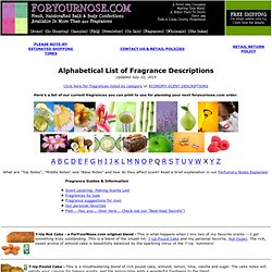 Alphabetical List of Fragrance Descriptions