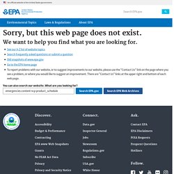 National Contingency Plan Product Schedule | Emergency Management