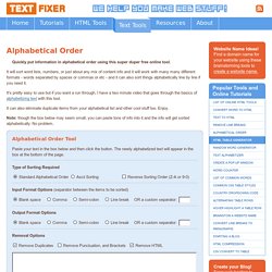 Put in Alphabetical Order - free online tool