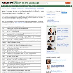 1000 Most Common Nouns in English in Alphabetical Order with Example Sentences - Vocabulary for ESL EFL TEFL TOEFL TESL English Learners - Page 2