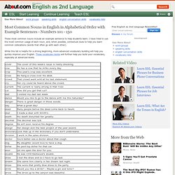1000 Most Common Nouns in English in Alphabetical Order with Example Sentences - Vocabulary for ESL EFL TEFL TOEFL TESL English Learners - Page 2