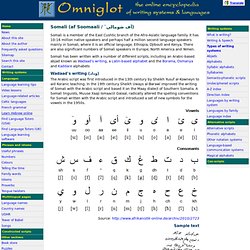 Somali alphabets, pronunciation and language