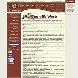 Word Fun - alphaDictionary * Free English Online Dictionary