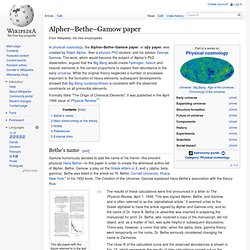 Alpher–Bethe–Gamow paper