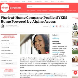 Alpine Access Sykes Home Profile of Work at Home Company