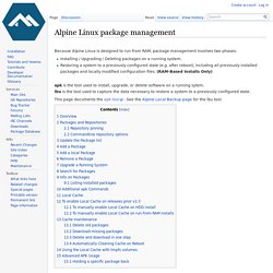 Alpine Linux package management - Alpine Linux